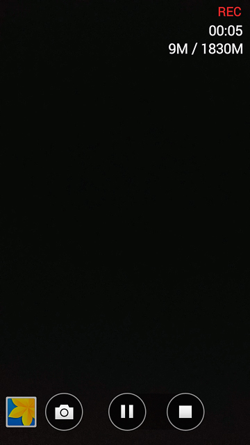 Press the stop icon to stop recording.The video clip is automatically saved.