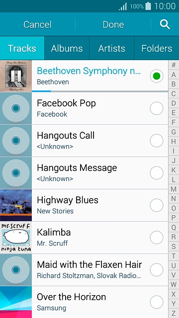 Once you've found a ring tone you like, press Done.