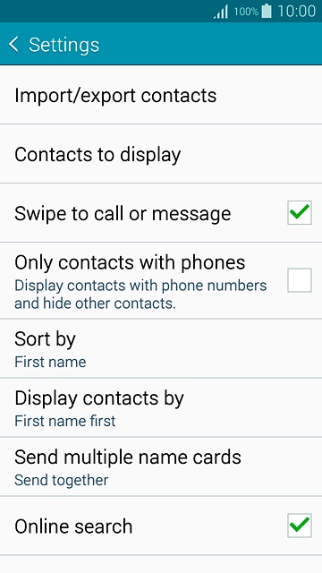Press Import/export contacts.