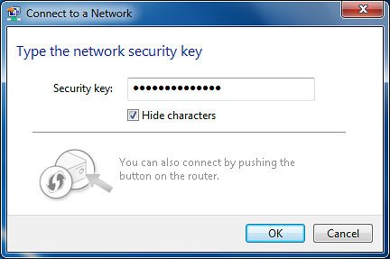 Key in the password for your Wi-Fi hotspot and click OK.