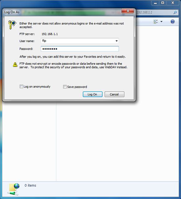 Click Log on.