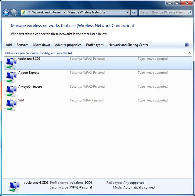 Right-click the name of your Wi-Fi hotspot.