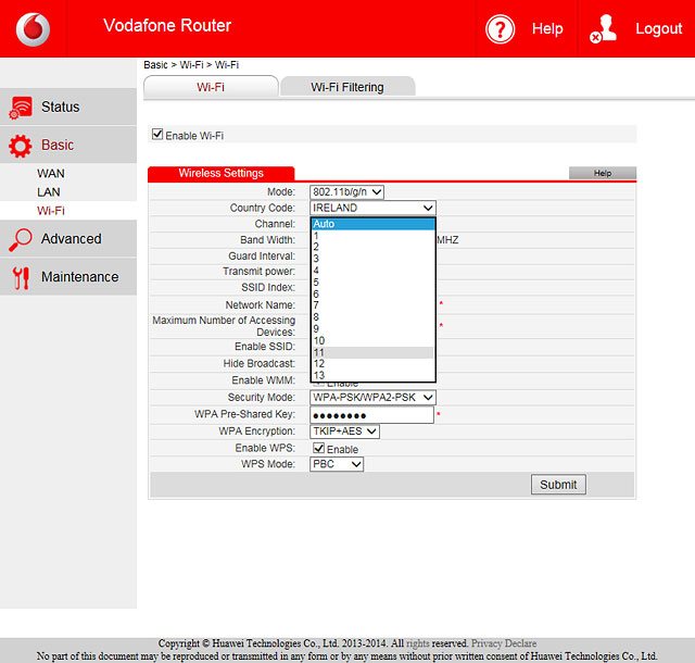 Highlight the required channel.