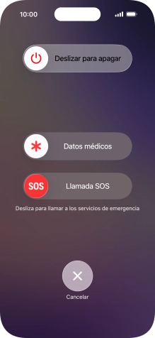 Pulsa el icono de apagar y arrástralo hacia la derecha.