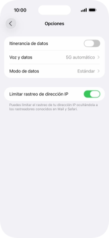 Pulsa Modo de datos.