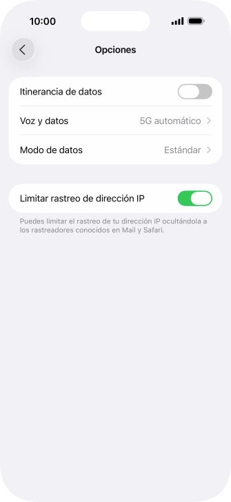 Pulsa Modo de datos.