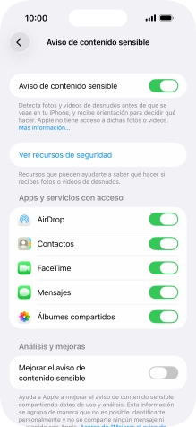Pulsa el indicador junto a las aplicaciones deseadas para activar o desactivar la función.