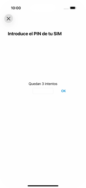 Si es necesario desbloquear la tarjeta SIM, introduce el código PIN y pulsa OK.