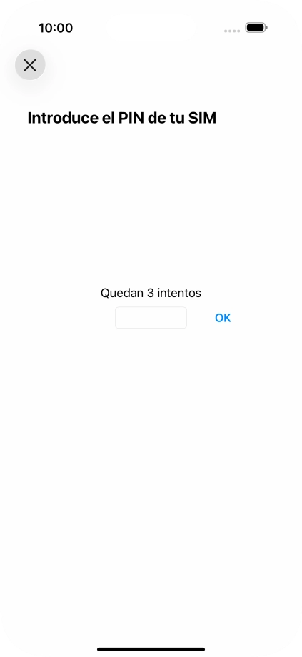 Si es necesario desbloquear la tarjeta SIM, introduce el código PIN y pulsa OK.