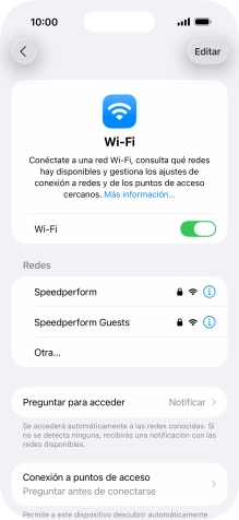 Pulsa la red wifi deseada e introduce la contraseña de esta red.