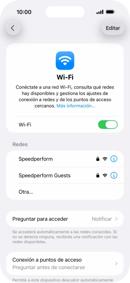 Pulsa la red wifi deseada e introduce la contraseña de esta red.