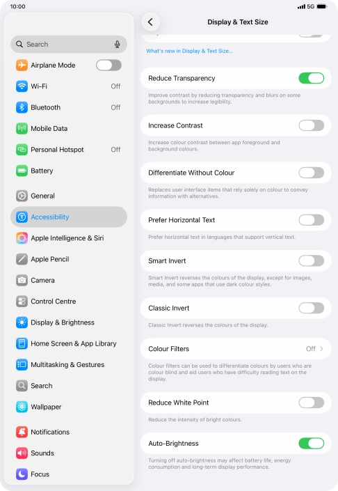 Press the indicator next to 