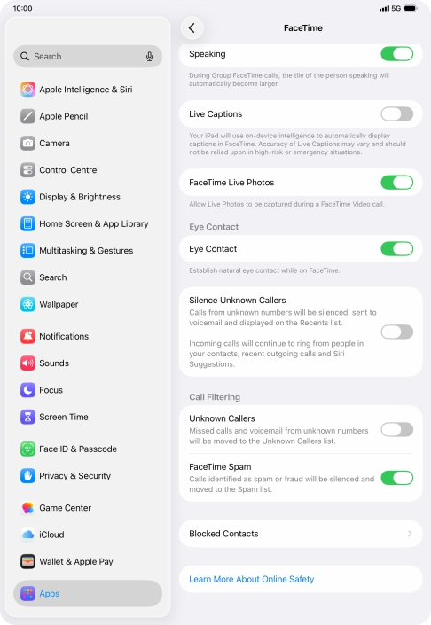 Press the indicator next to 