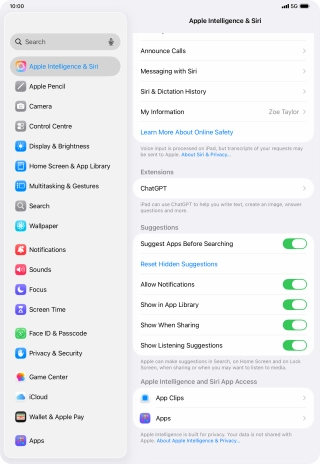 Press the required app.