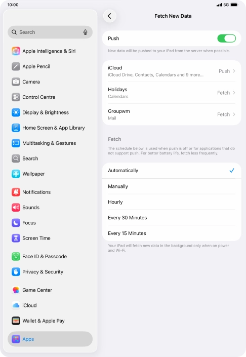 Press the indicator next to 