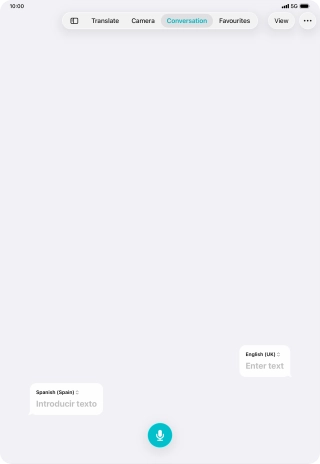 Press the microphone icon and say the required word or sentence.