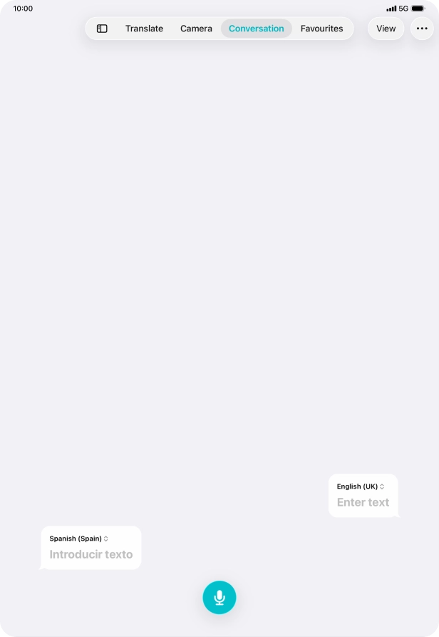 Press the microphone icon and say the required word or sentence.