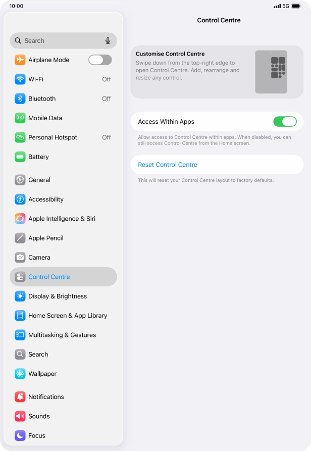 Press the indicator next to 