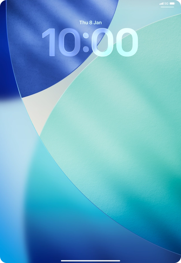 Press and hold anywhere on the lock screen.