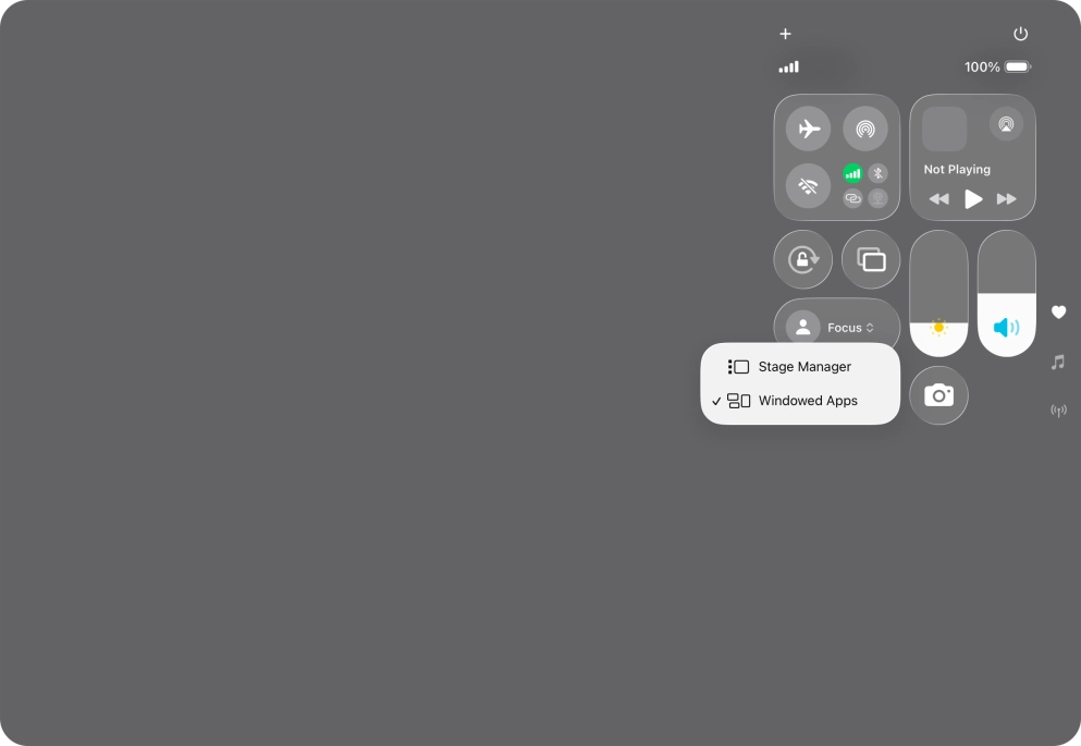 Press the required type of multitasking.