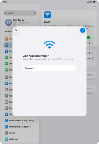 Press the confirm icon.