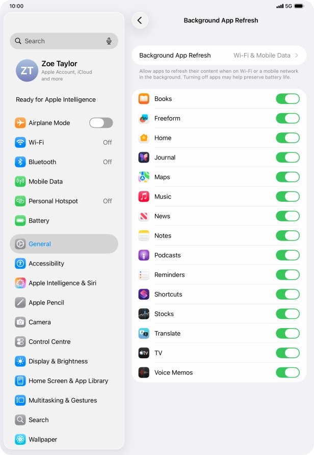 Press Background App Refresh.