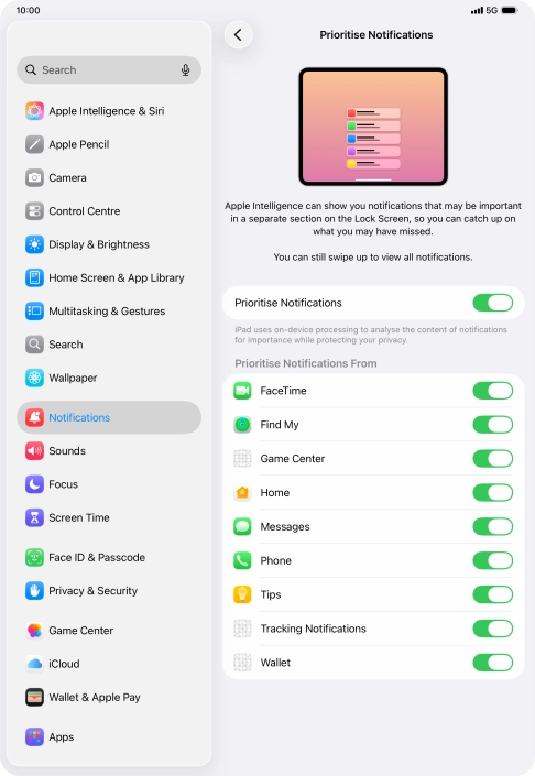 Press the indicator next to 