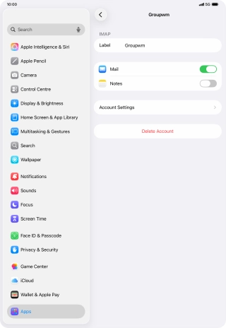 Press Account Settings.