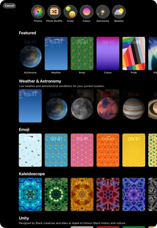 Press the required category and follow the instructions on the screen to select the required background image.