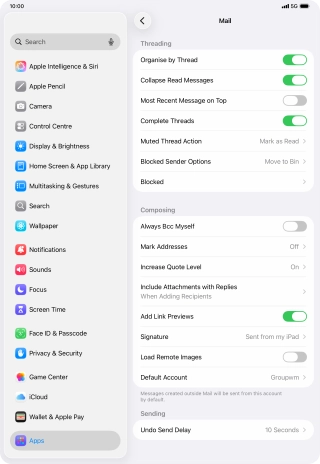 Press Default Account.