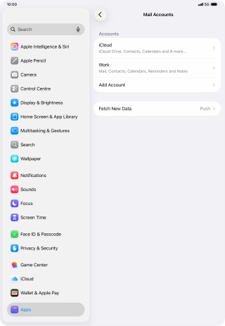 Press the required email account.