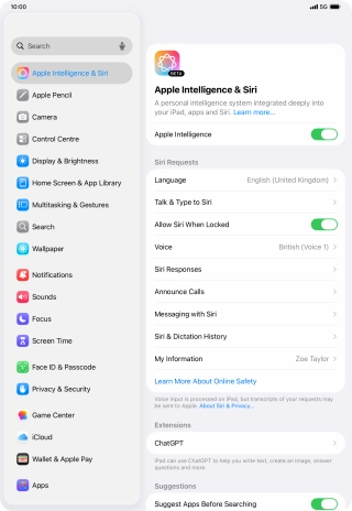 Press the indicator next to 