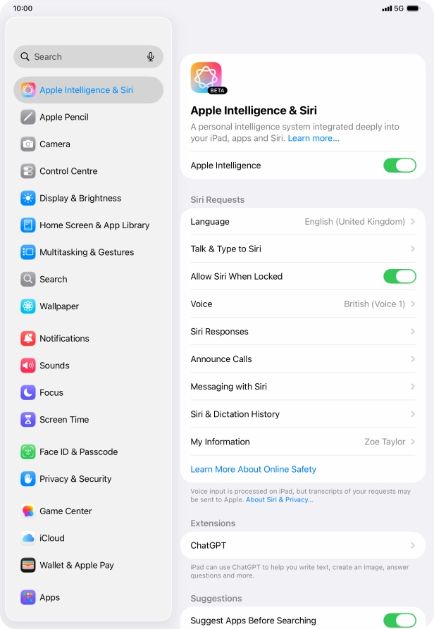 Press the indicator next to 