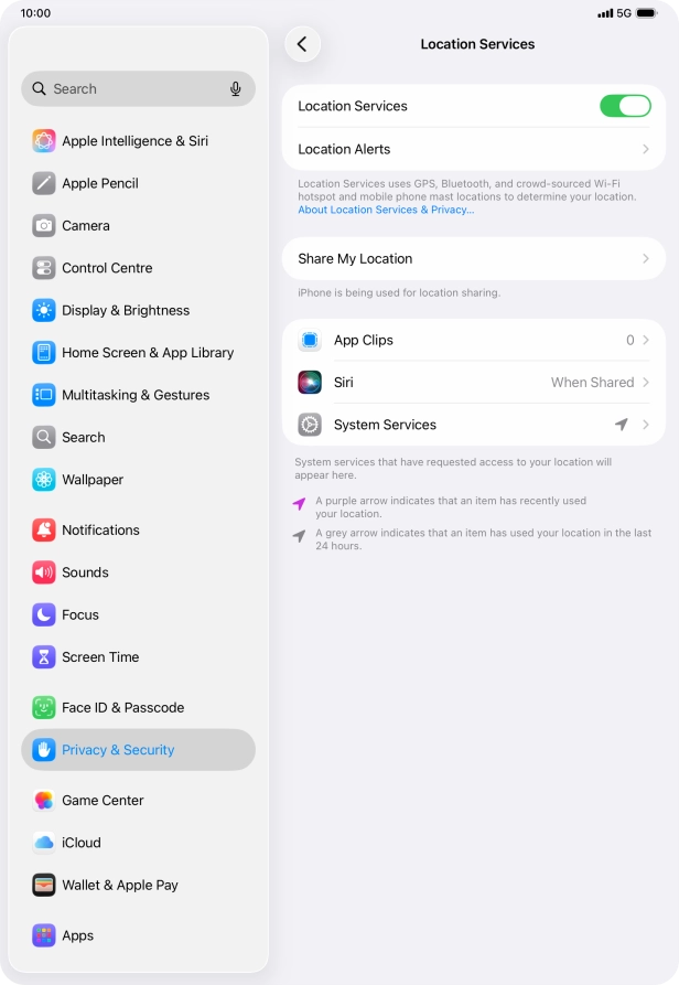 Press the required app.