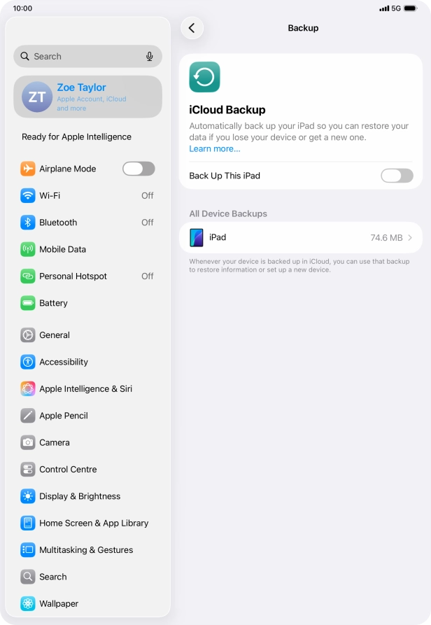 Press the indicator next to 