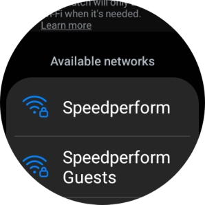 Press the required Wi-Fi network.