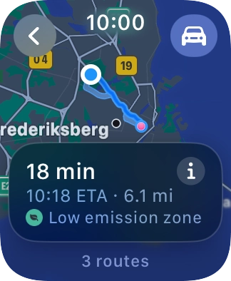 Press the transport type icon.