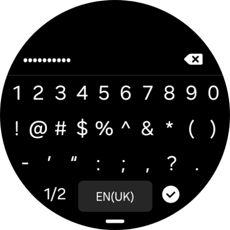 Key in the password for the Wi-Fi network and press the confirm icon. Key in the password for the Wi-Fi network and press the confirm icon.