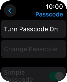 Press Turn Passcode On and key in a lock code of your own choice twice.
