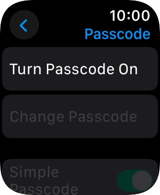 Press Turn Passcode On and key in a lock code of your own choice twice.