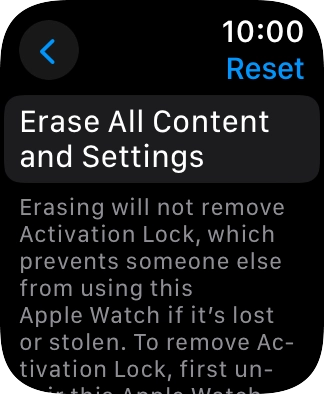 Press Erase All Content and Settings.