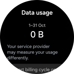 The total data usage is displayed. The total data usage is displayed.