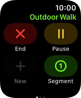 Press End to stop your training activity.