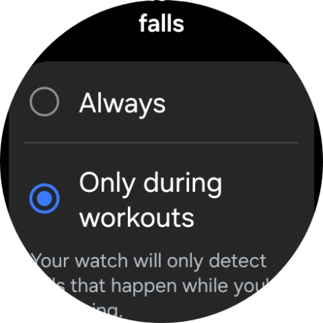 Press the required setting. Press the required setting.