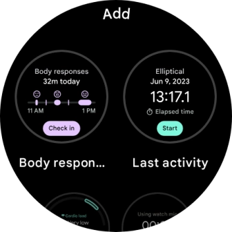 Slide your finger upwards on the screen to see the different widgets.