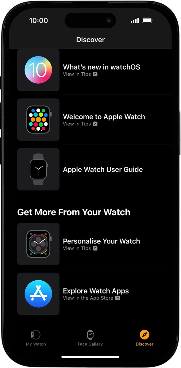 On your phone: Press Explore Watch Apps.