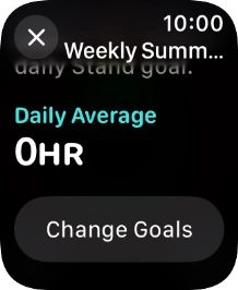 Follow the instructions on the screen to see an activity summary for the current week or to adjust the daily activity goal.