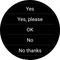 Press the required reply.
