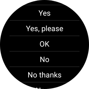 Press the required reply.