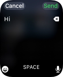 Press the microphone icon and record the message.
